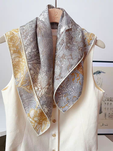 桑蚕丝羊毛【福宝双面异色65丝毛方巾】经典时尚潮流百搭围巾丝巾