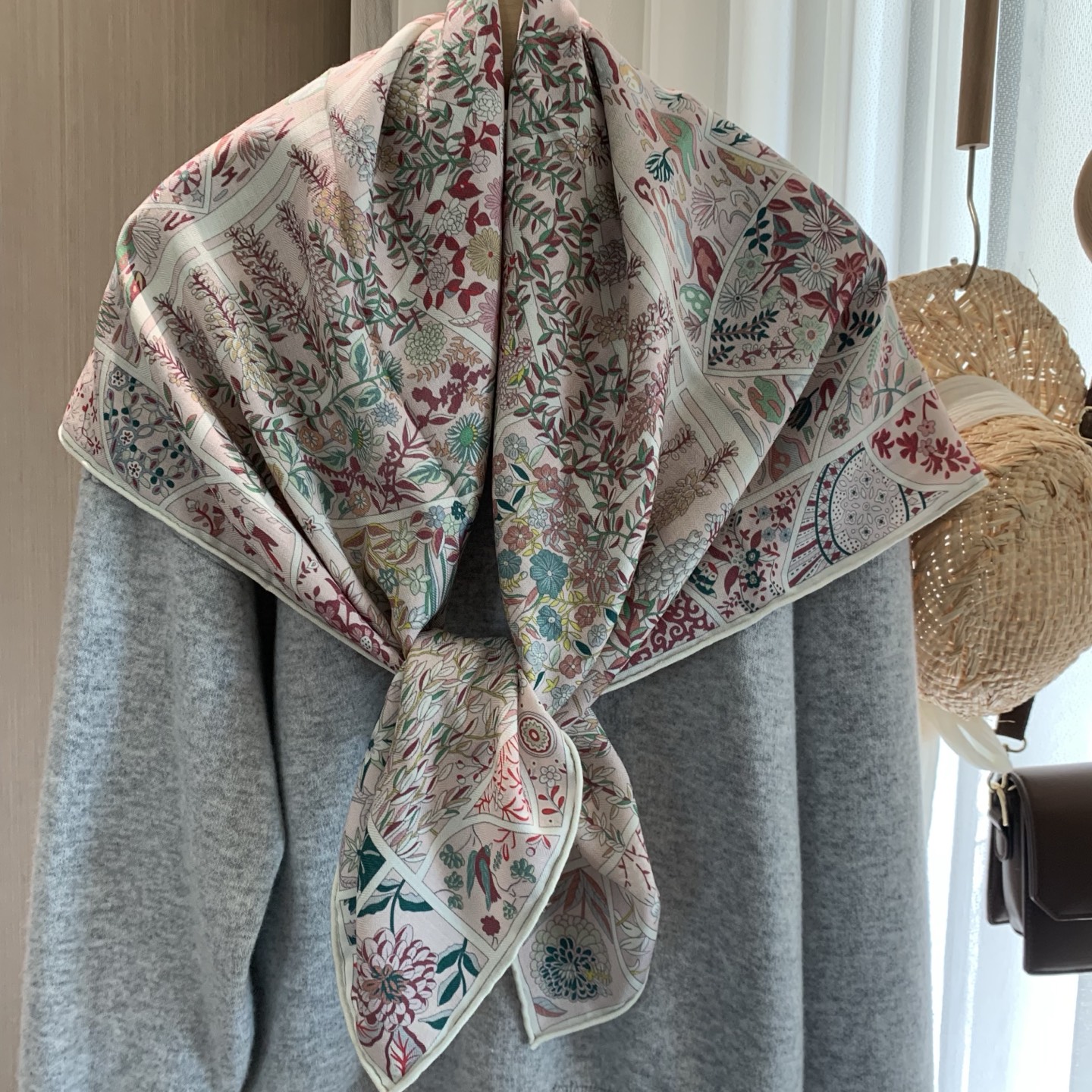 【莫奈花园】经典花园系列！丝毛大方巾秋冬保暖围巾披肩女105cm