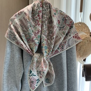 花园系列 经典 丝毛大方巾秋冬保暖围巾披肩女105cm 莫奈花园