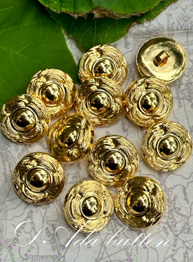 M153 18mm金色年代花朵复古纽扣 寻寻又觅觅