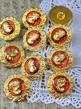 H02  21mm手工制作cameo卡梅奥纽扣 梦中的女孩