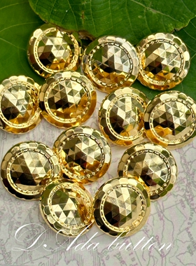 M155 21mm 钻石切面黄金复古纽扣 银河繁星闪烁