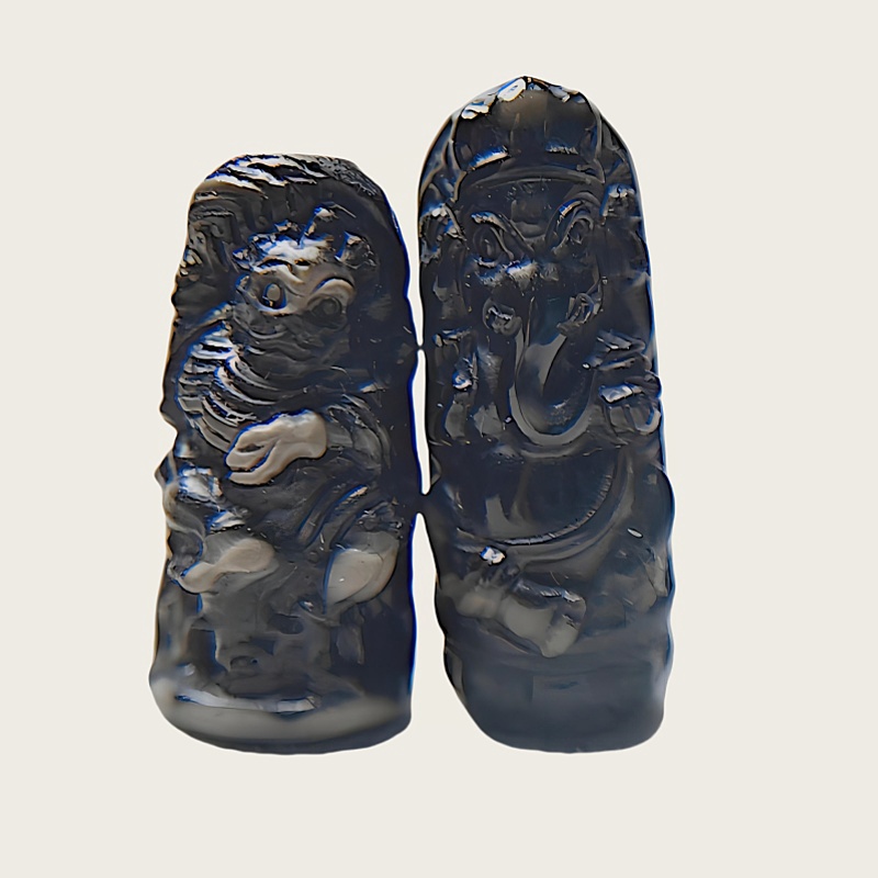 天珠雕刻背云项链吊坠文玩配饰
