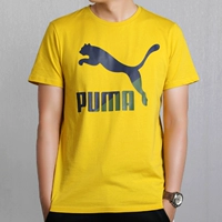 Puma Hummer tay ngắn nam từ bi 2019 hè mới thể thao rộng rãi áo thun nửa tay màu vàng giản dị 596535 - Áo phông thể thao áo thun tập gym