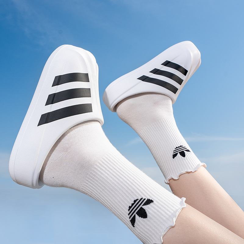 adidas阿迪达斯白色贝壳头拖鞋男女鞋2025新款运动鞋一脚穿凉鞋