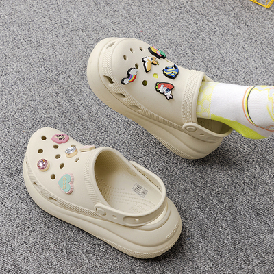 Crocs卡骆驰经典泡芙洞洞鞋厚底男女鞋2025秋季新款沙滩鞋拖鞋
