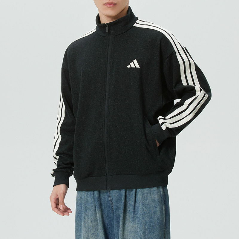 阿迪达斯adidas官方外套男 26春季新款休闲运动服时立领夹克春春