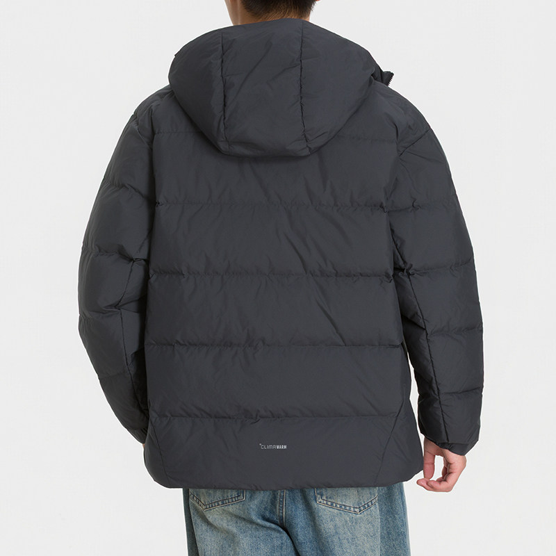阿迪达斯男士运动服2026冬季鸭绒羽绒服户外休闲舒适连帽外套