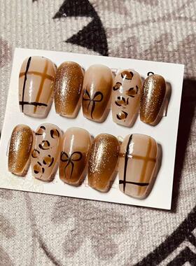 【D486】短梯S号 穿戴甲美甲光疗甲指甲片新娘甲假指甲贴片