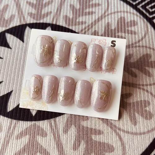 【D1239】日式椭圆S号 穿戴甲美甲光疗甲指甲片新娘甲假指甲贴片