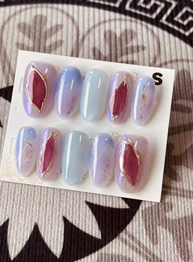 【D1275】中椭圆S号 穿戴甲美甲光疗甲指甲片新娘甲假指甲贴片