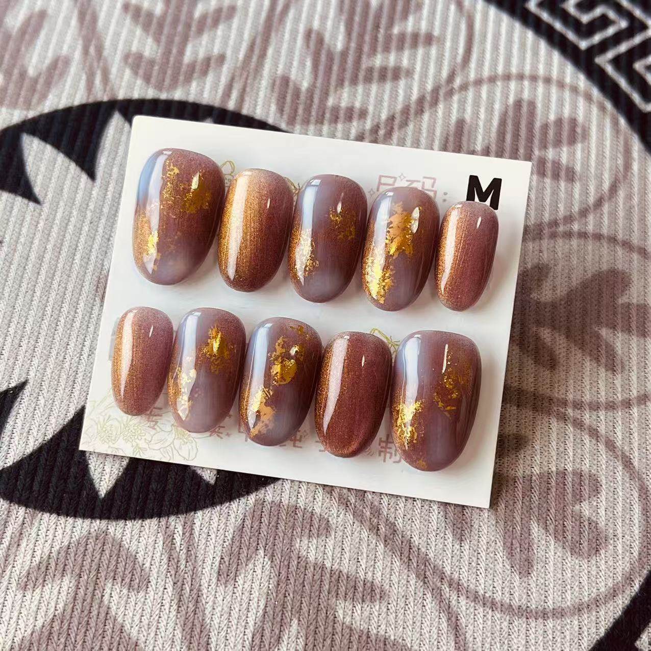 【D1226】日式椭圆M号 穿戴甲美甲光疗甲指甲片新娘甲假指甲贴片,彩妆/香水/美妆工具,指甲装饰,淘宝优惠券,粉丝福利购,淘宝优惠卷