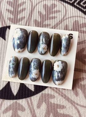 【D1251】中椭圆S号 穿戴甲美甲光疗甲指甲片新娘甲假指甲贴片