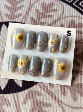 【D1252】日式椭圆S号 穿戴甲美甲光疗甲指甲片新娘甲假指甲贴片