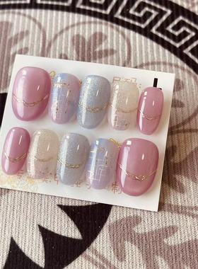 【D1085】日式椭圆L号 穿戴甲美甲光疗甲指甲片新娘甲假指甲贴片