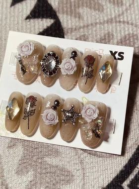 【D844】中椭圆XS号 穿戴甲美甲光疗甲指甲片新娘甲假指甲贴片