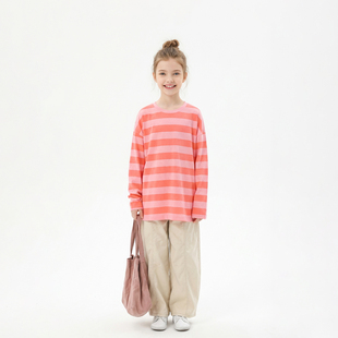 春装 Hello Emily童装 新款 t恤809 条纹上衣女孩中童超好看衣服长袖
