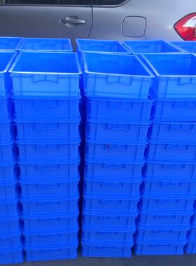 蓝色塑料箱 胶箱  周转箱 塑胶盒子  28号# 440*300*110MM外尺寸