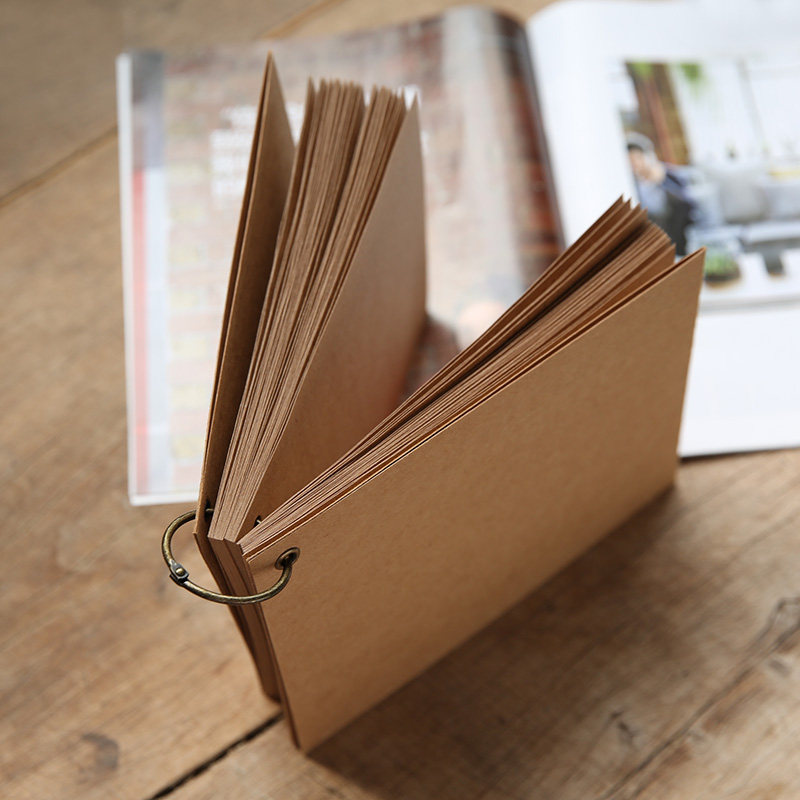 单孔铁环本 32开咖啡店留言空白涂鸦手工牛皮纸幼儿园diy剪贴本子