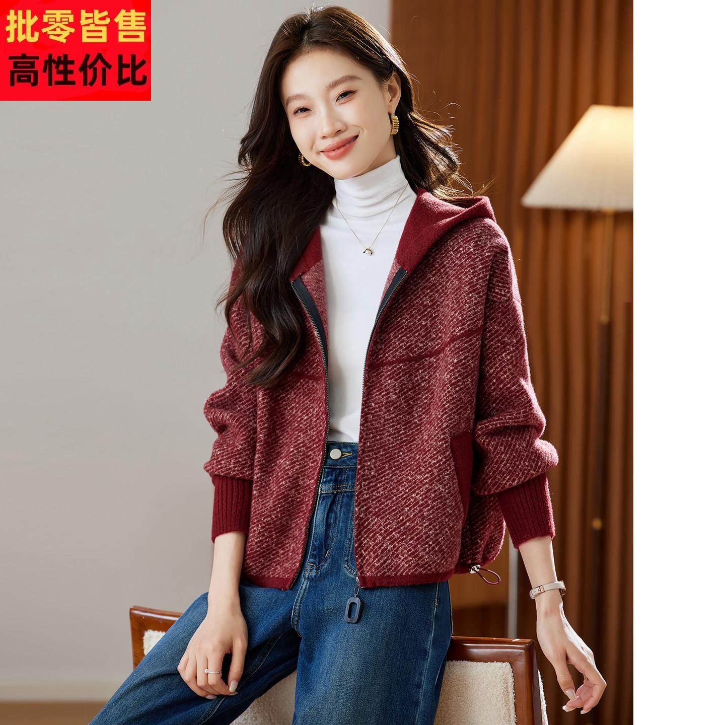 秋冬连帽毛呢外套女2025新款今年流行爆款洋气时尚小个子夹克上衣