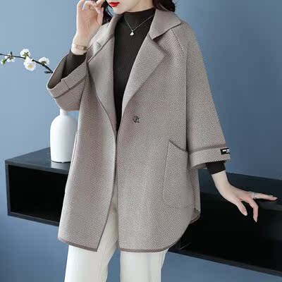 高贵妈妈款春装外套40岁50中老年女装春秋宽松上衣厚开衫2024新款