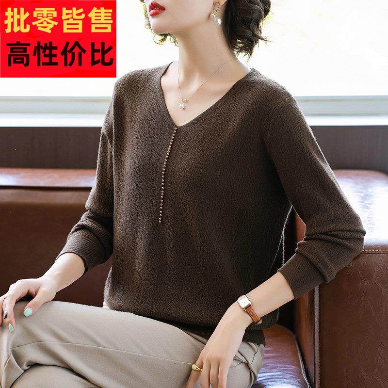 妈妈春秋洋气针织薄上衣服中年女装春装2026新款中老年时尚打底衫