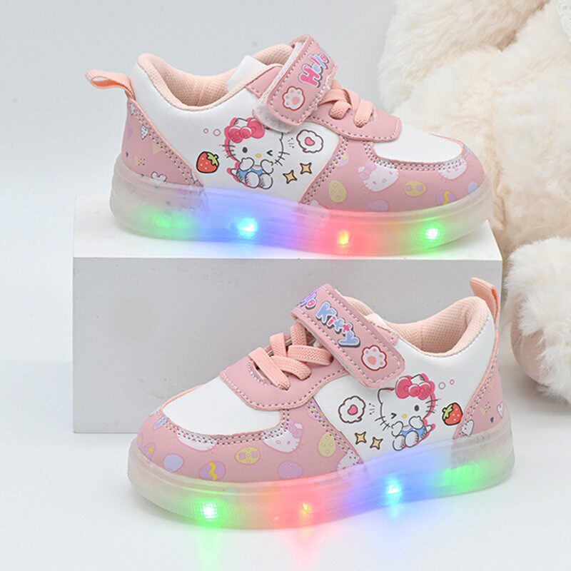 2026春秋新款儿童卡通KT猫运动闪灯鞋女童发光鞋宝宝板鞋软底单鞋,童鞋/婴儿鞋/亲子鞋,运动鞋,淘宝优惠券,粉丝福利购,淘宝优惠卷