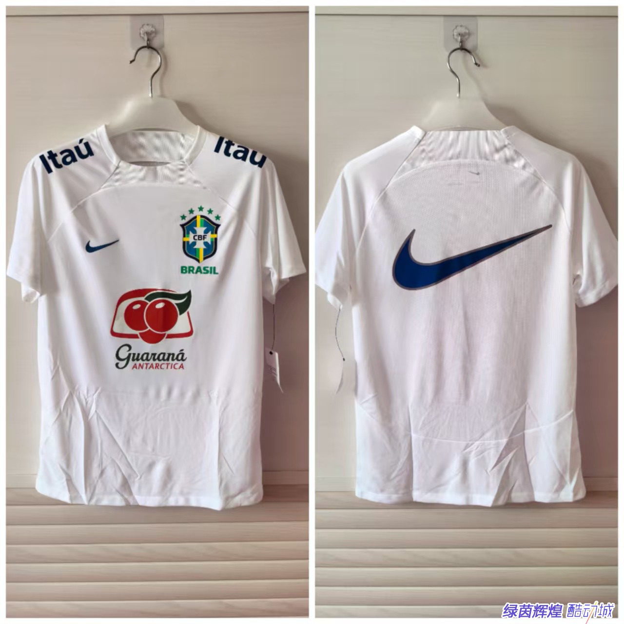 D07823耐克NIKE巴西队DIY广告足球比赛服夏季短袖圆领运动训练T恤