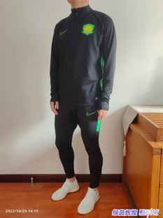 CI4678-010正品NIKE耐克中超国安球员版足球训练服半拉链抓绒卫衣