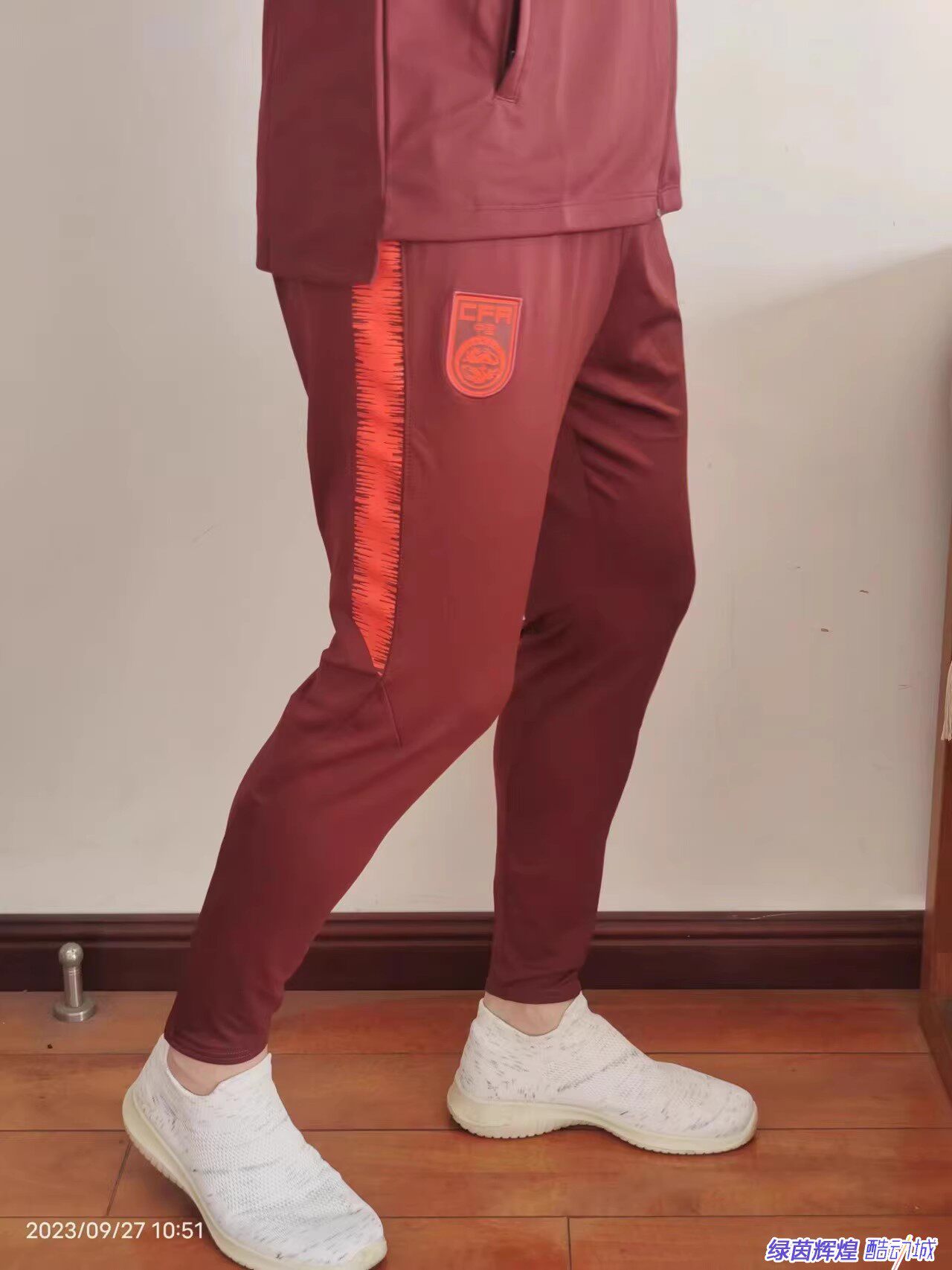 898516正品球员版耐克NIKE中国国家队足球训练国足收腿长裤898855