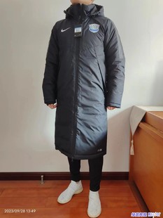 777917正品耐克NIKE球员版中超沧州足球训练比赛加长款男棉服棉衣