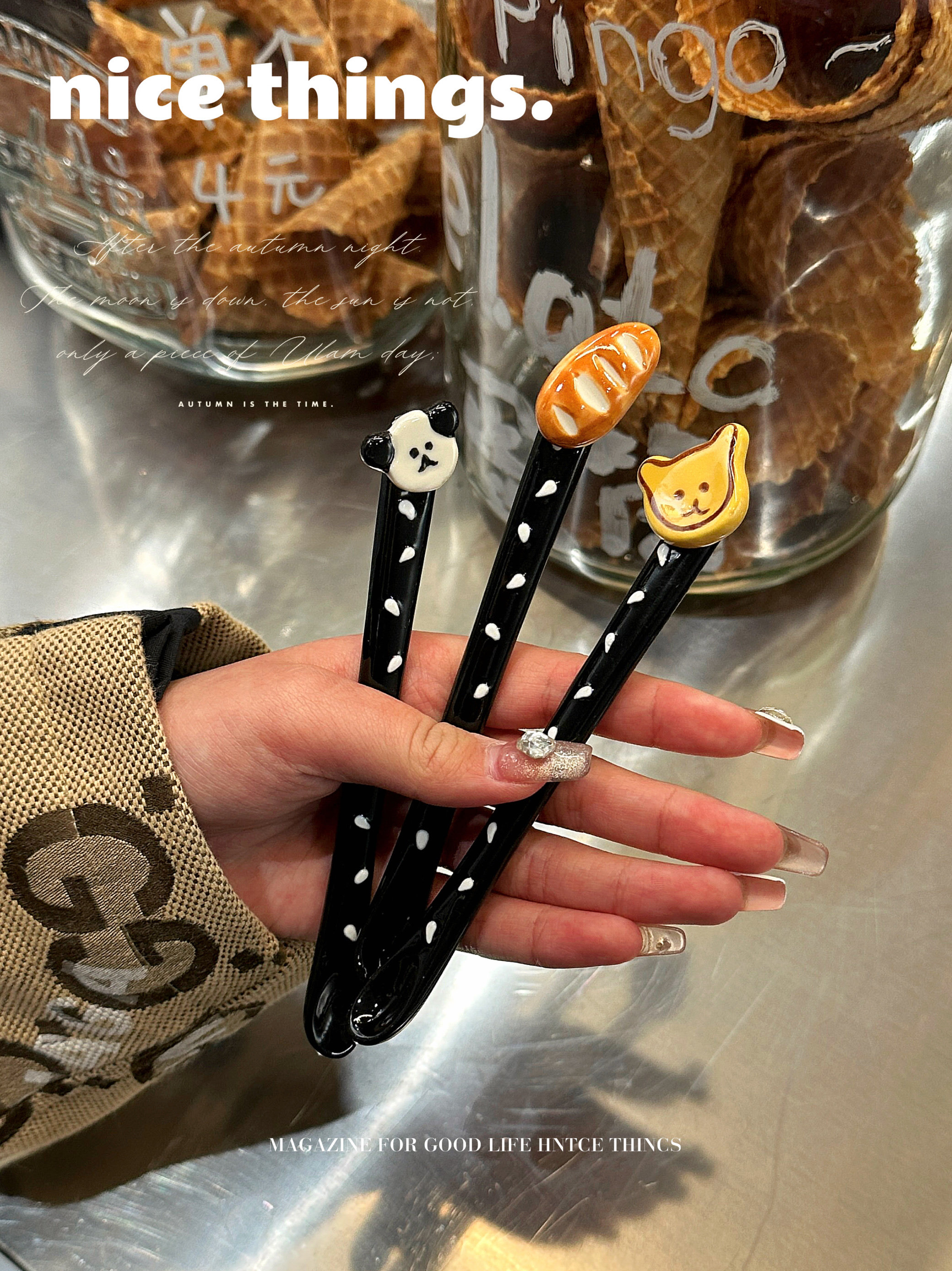 家用创意可爱陶瓷搅拌勺子ins风釉下彩手捏咖啡勺面包小狗搅拌棒,餐饮具,咖啡勺,淘宝优惠券,粉丝福利购,淘宝优惠卷