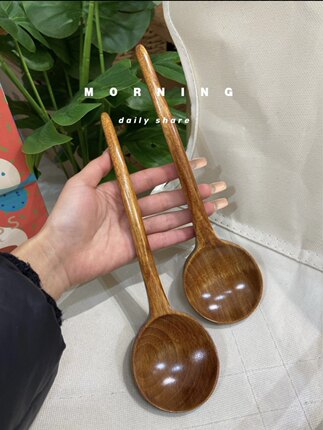 馨舒夫人加长楠木勺大号拉面勺子家用吃面喝汤勺螺蛳粉喝粥大汤勺