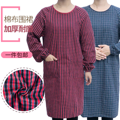 长袖全棉反穿罩衣工作服围裙透气