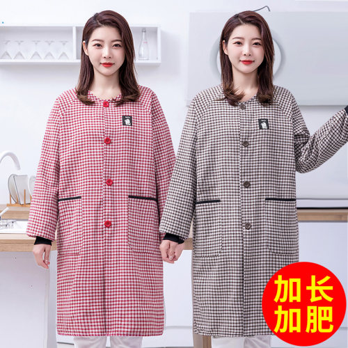 加长加肥棉布正穿罩衣长袖工作服