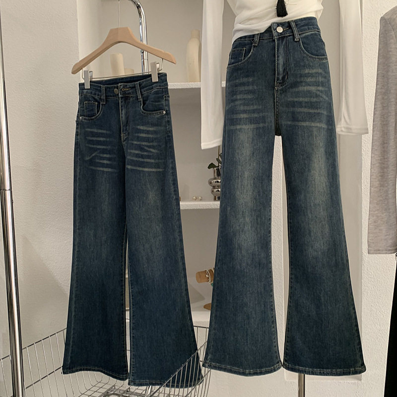 欧玛莱 复古微喇牛仔裤女春季新款高腰显瘦弹力喇叭裤长裤潮 6334,女装/女士精品,牛仔裤,淘宝优惠券,粉丝福利购,淘宝优惠卷