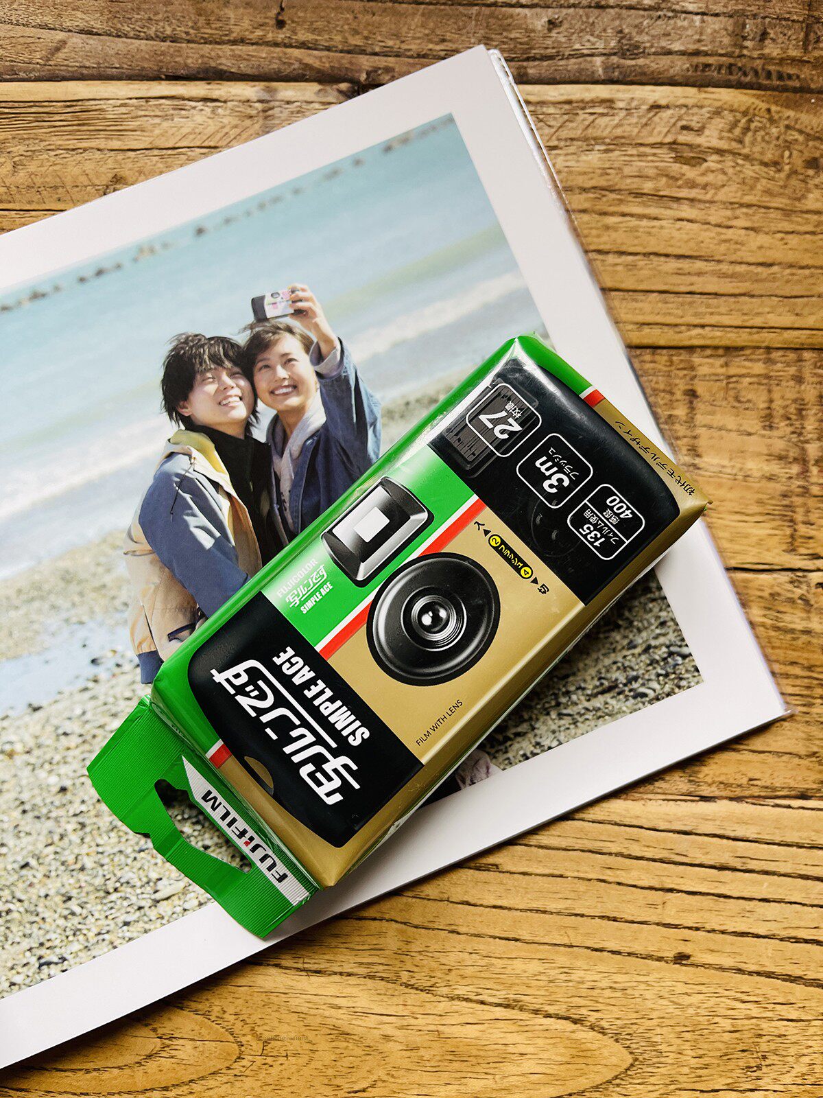 fujifilm日本版一次性彩色胶片傻瓜相机复古礼物带闪光灯27张400