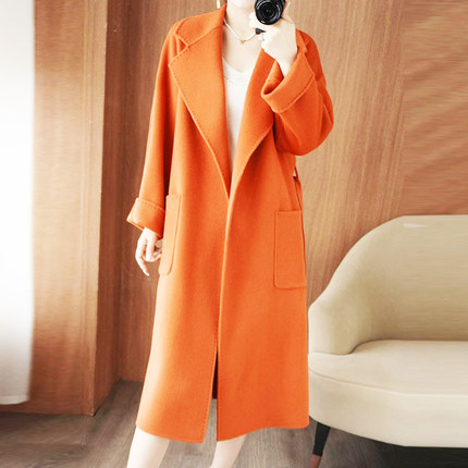 老钱风高端国际大牌气质韩系赫本双面羊绒羊毛呢子大衣外套女冬厚