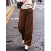 美拉德羊毛弯刀裤 加绒运动裤 香蕉裤 2025冬季 宽松加厚休闲长裤 女