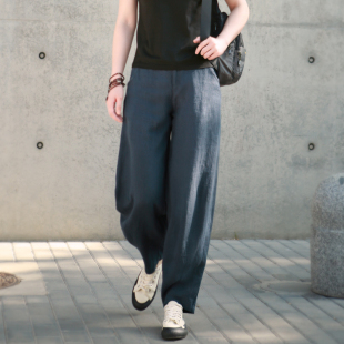 舒适宽腿哈伦裤 女款 子很显瘦 休闲女裤 2026春季 香蕉裤 亚麻萝卜裤