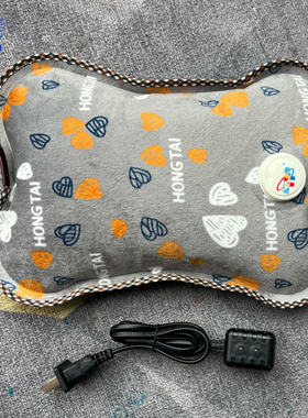 全新款红泰电热水袋丝光布超柔绒布大枕已注水暖宫暖腰暖手宝包邮