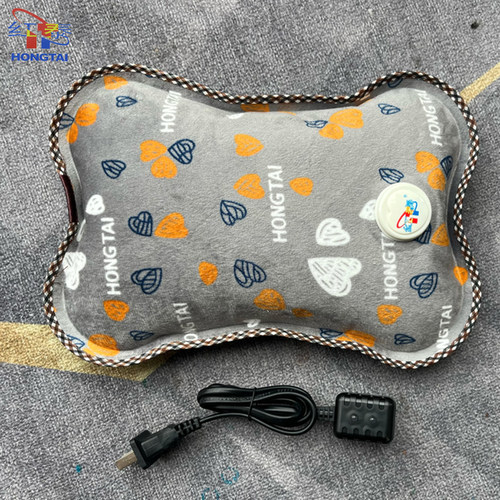 全新款红泰电热水袋丝光布超柔绒布大枕已注水暖宫暖腰暖手宝包邮