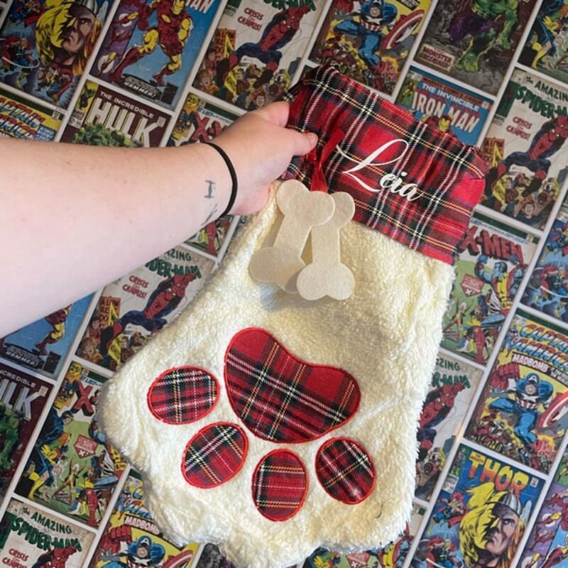 Personalised pet Christmas定制名字宠物圣诞袜猫狗圣诞礼物装饰