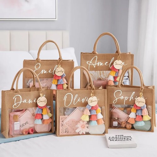 Personalized Bridesmaid Gift定制伴娘礼品袋沙滩包单身派对礼物