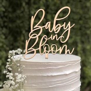 Baby in Bloom BabyShower婴儿派对蛋糕装饰宝宝性别揭示蛋糕插牌