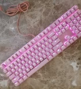 网吧达尔优ck533粉色光轴青轴热插拔轴机械键盘电竞游戏有线键盘