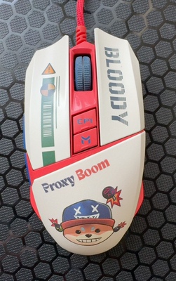 双飞燕野蛮部落ES36QMax机械狗鼠标野蛮部落联名款白红办公6段cpi