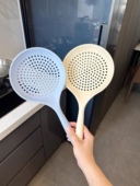 北欧厨房家用捞面食品级硅胶耐高温长柄漏勺过滤捞饺子汤勺焯水勺