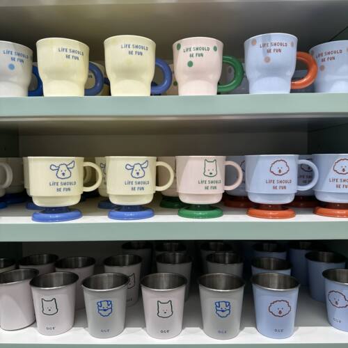 米乐家 oce哈基米撞色漱口杯多巴胺卡通浴室情侣不锈钢刷牙洗漱杯