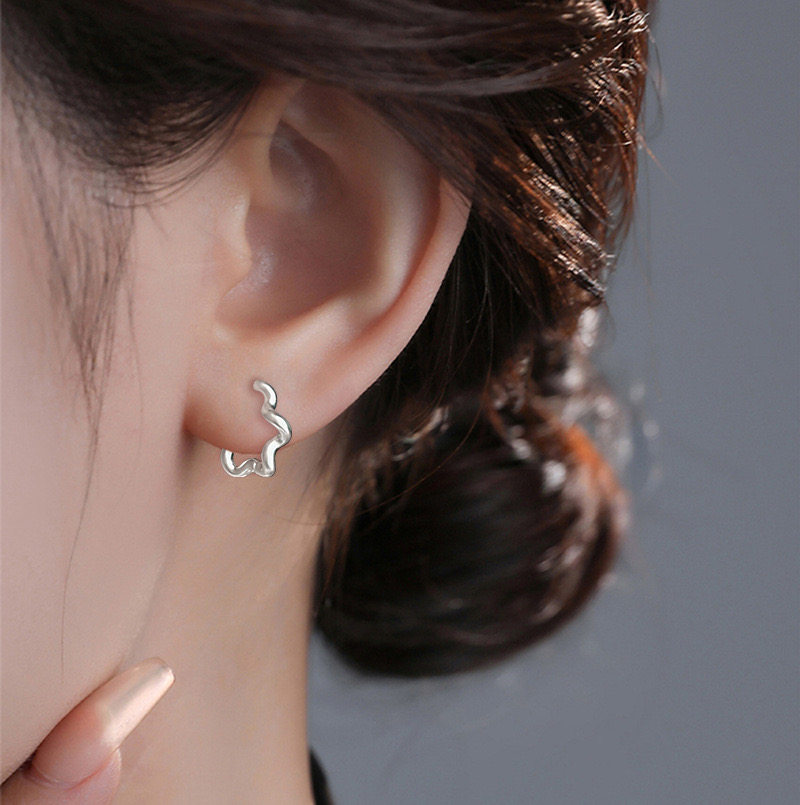 925纯银耳环女轻奢波浪花边小众高级感扭绳耳扣耳饰耳圈送礼物,饰品/流行首饰/时尚饰品新,银饰耳饰,淘宝优惠券,粉丝福利购,淘宝优惠卷